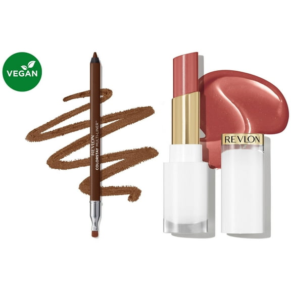 Revlon Super Lustrous Glass Shine and ColorStay Multi-Liner Bundle, Nude Illuminator and As Is, Pack of 2