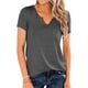thumbnail image 5 of Camiseta Mujer Camiseta De Algodón Con Cuello En V Camiseta De Manga Corta De Color Sólido, Gris, XXL Vogacara AP001699-08, 5 of 7