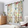 thumbnail image 2 of Yayeee Window Curtains Set of 2 for Living Room Light Filtering 63"x52", Beige Cartoon Animals, 2 of 7