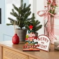thumbnail image 4 of BinKFF Small Christmas Tree Alphabet Shape | Tabletop Artificial Christmas Decorations Festive Wooden Ornament Decoration for Table Home Display Desk Festival Activities Gathering, 4 of 7