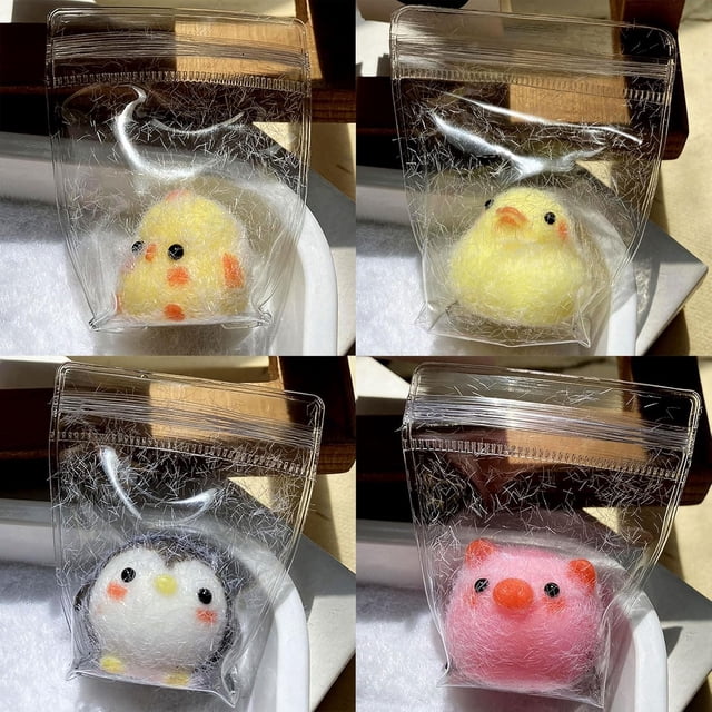 Fiudx Juguete Antiestrés Mini Chick, Suave y Cómodo, Textura de Fibra Vegana, Portátil y Ligero, Compañero Antiestrés, Esencial para La Oficina o Viajes, Tamaño 3X3 Cm