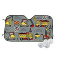 thumbnail image 2 of Lsque Funny Construction Car Windshield Sun Shade | Accordion Folding Style Auto Shade for Car Truck SUV Van | Blocks UV Rays Sun Visor Protector | Medium, 2 of 7