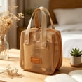 thumbnail image 7 of Tdxkok Portable Large Capacity Mesh Makeup Bag Travel Toiletry Storage Organizer Pouch Brown, 7 of 7