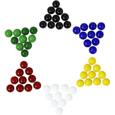 Mega Game Replacement Marbles 14mm -Solid Glass-60 Pieces - Chinese Checkers, Crafting (Multi)