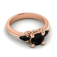 thumbnail image 3 of 2.50 Carat Round Cut Black Onyx Gemstone New Three Stone Wedding Ring for Ladies Solid 18K Rose Gold Size 7 by Diamond-Capitals, 3 of 8
