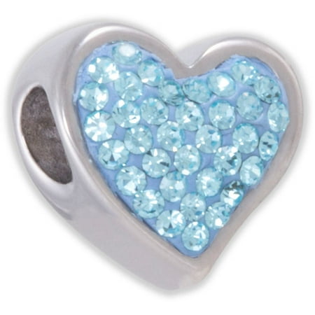 Hallmark Stainless Steel Lt Blue Crystal Heart - Walmart.com