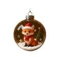 thumbnail image 2 of 3.15in Christmas Crystal Ball Ornament, Transparent Plastic Small Animal Pendant with Santa Hat, Sparkle Mini Winter Scene Decor for Christmas Tree, Holiday Gift for Family Friends Home Decoration, 2 of 6