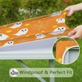 thumbnail image 6 of Halloween Stretch Table Cover 36x36 Inch Square - Elastic Hem Design with Ghosts and Pumpkins Pattern for Festive Table Decor, 6 of 6