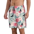 thumbnail image 3 of KLL Roses and Butterflies Men's Casual Summer Beach Shorts Hawaiian Shorts with Pockets-Medium, 3 of 6
