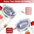thumbnail image 5 of 40 OZ Strawberry Cute Travel Mug Gifts for Women Men Birthday Coffee Cup Gifts for Boyfriend Insulated Stainless Steel Cup with Handle, 5 of 7