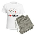 thumbnail image 5 of CafePress - I Love Poker Women's Light Pajamas - Women's Short Sleeve Print T-Shirt and Pants Light Cotton Pajama Set, 5 of 7