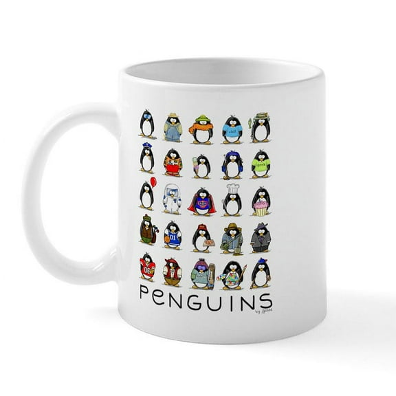 CafePress - Lots Of Penguins Mug - 11 oz Ceramic Mug - Novelty Coffee Tea Cup