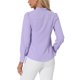 thumbnail image 3 of Camisas de manga larga con cuello de pie y botones para mujer INSPIRE CHIC XL púrpura, 3 of 5
