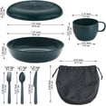 thumbnail image 2 of Camping Mess Kit with Bowl, Plate, Cup, Spoon, Fork,  and Carry Bag, Plastic Camping Accessories Essentials Gear for Travel, Camping, Picnic, Outdoor, Easy to Carry & Store, 2 of 6