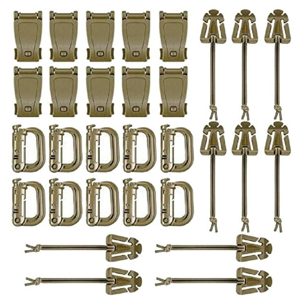 30 mosquetones para camping, llaveros, hebillas de viaje para mochilas. Lodo