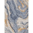 thumbnail image 2 of Well Woven Abstract Harmony Modern Stripes Pattern Blue Gold Flat-Weave Easy to Clean 5'3" x 7'3" Area Rug, 2 of 7