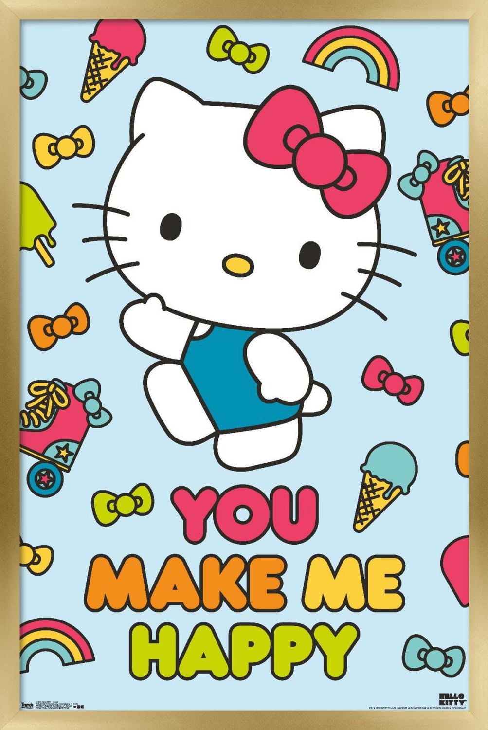 Hello Kitty - Happy Wall Poster, 22.375" x 34"