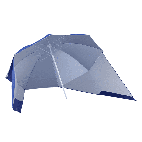 Outsunny Parasol 2-en-1 de 7,5 Pi Abri de Plage Sport, Bleu