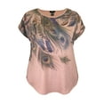 thumbnail image 1 of Plus Size Crew Neck Dolman Short Sleeve Print Top, 1 of 4