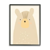 Stupell Industries Charming Brown Bear Casual Style Animal Drawing Graphic Art Black Framed Art Print Wall Art, Design by Heather McLaughlin