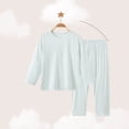 thumbnail image 6 of xaoyunyn Girls 2 Piece Basic Homewear Outfits Casual Solid Color Round Neck Long Sleeve Top and Pant Set 7-15 Years, 6 of 6