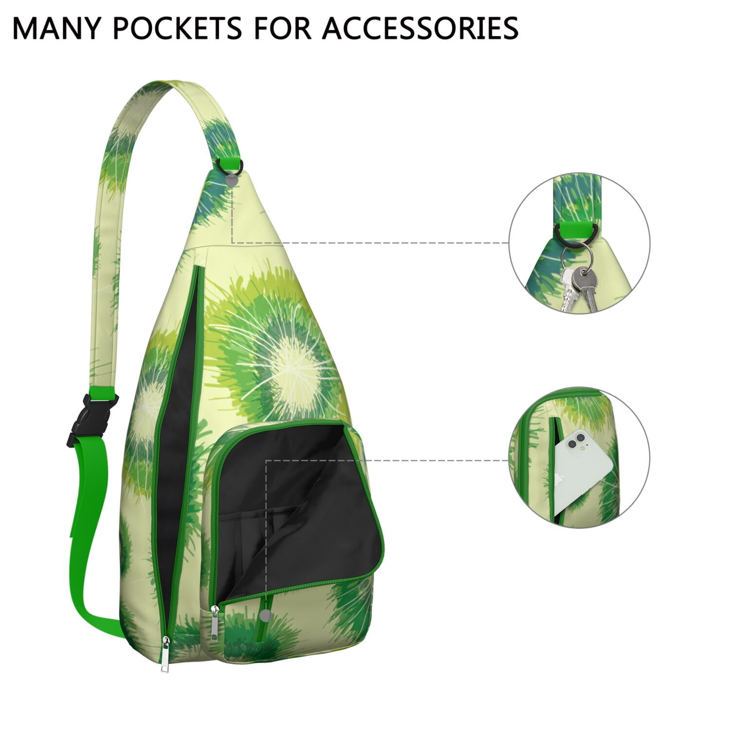Boho Tie Dye Sling Bag - Rainbow Watercolor Print Crossbody Backpack for Women & Men, Lightweight Shoulder Bag (Psychedelic Swirl Design, Water-Resistant & Durable)