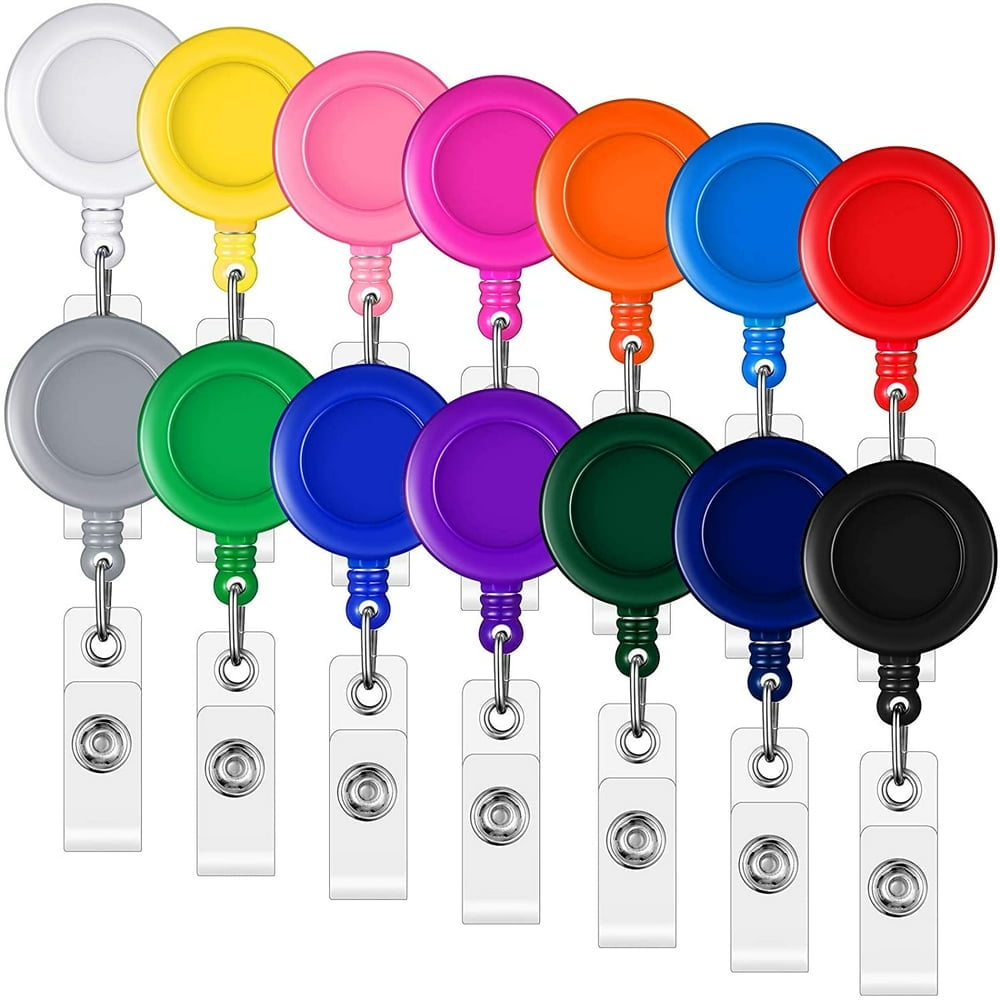 EIMELI Badge Reel  Retractable Badge Reel with Metal Belt Clip  100 Pack Retractable Badge Holder ID Badge Reel Clip for ID Card Badge Holder Key Keychain Holders (Multicolor)