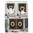 thumbnail image 4 of Western Stars Brown Tie Up Curtains for Windows 63 Inch Length Balloon Curtains Kitchen Adjustable Balloon Window Shade Farmhouse Country Vintage Wood Grain Tie Up Bathroom Curtain Window 46"x63", 4 of 6