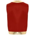 thumbnail image 4 of Haitryli Men's Gold Trims Halloween Arabian Prince Costume Open Front Cardigan Waistcoat Top Red XL, 4 of 5