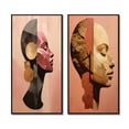 thumbnail image 2 of Designart "Chiseled Identity Pink Woman Collage" Abstract Portraits Framed Wall Art Set Of 2 - Transitional Pink Gallery Wall Frame Set For Home Decor, 2 of 6