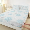 thumbnail image 3 of Homewish Grey Blue Snowflake Twin Sheet Sets for Child, Dreamy Christmas Twin Fitted Sheet, Modern Fashion Flat Sheet, Microfiber Bedroom Decor, 3 Pieces, 3 of 7