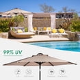 thumbnail image 4 of 7.5FT Round Patio Umbrella with Tilt and Crank, 6 Ribs Ourdoor Market Table Parasol Sun Shelter Centred Umbrellas for Garden, Backyard, Pool, 4 of 8