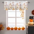 thumbnail image 6 of Thanksgiving Flowers Pumpkin Valances for Windows, 42 x 18in, Retro Floral Watercolor Autumn Rod Pocket Kitchen Valance Curtain Light Filtering Window Treatments for Living Room Bedroom, 1 Panel, 6 of 7