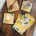 thumbnail image 5 of Lemon Kitchen Oven Mitt and Pot Holder Sets 4 Pcs for Baking, Cooking and Grilling, Heat Resistant Up To 392 °F, 5 of 7