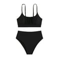 thumbnail image 4 of Zuesphe Swim Suits for Women 2025 Tummy Control Plus Size Womens Bikini Sets Cheeky Swimwear for Women 2025 Beachwear Women over 60 Color Block Two Piece Drawstring, 4 of 5