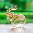 thumbnail image 5 of WYZCTTD Crystal Elephant Figurine with Trunk Up, Lucky Glass Elephant Statue, Collectible Chubby Animal Paperweight for Home Office Tabletop Decor, 5 of 5