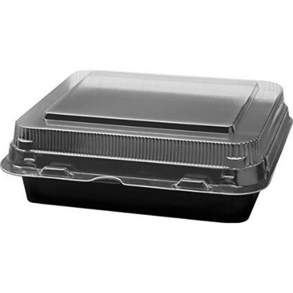 Solo Cups SCC851611PS94 Hinged Polystyrene Plastic Container, Black