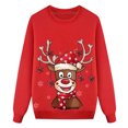 thumbnail image 2 of Family Matching Christmas Sweatshirts Crewneck Long Sleeve Shirts Graphic Reindeer Snowflake Casual Printed Winter Tops Kids Red 2XL, 2 of 2