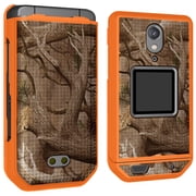 Case for CAT S22 Flip Phone, Nakedcellphone [Hunter Camouflage] Slim Hard Shell Protector Cover - Orange Camo