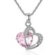 thumbnail image 2 of Sterling Silver Amethyst Purple Heart Crystal Pendant Necklace-Pink, 2 of 3