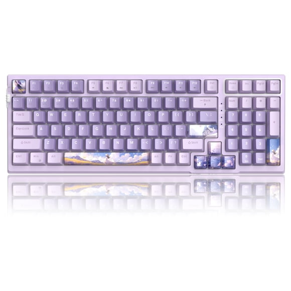 MageGee SKY98 Wireless Gasket Mechanical Gaming Keyboard, 96% Hot Swappable RGB Custom Creamy Keyboard with 5-Layer Sound Padding, BT/2.4G/USB-C, NKRO for Win/Mac (Laven