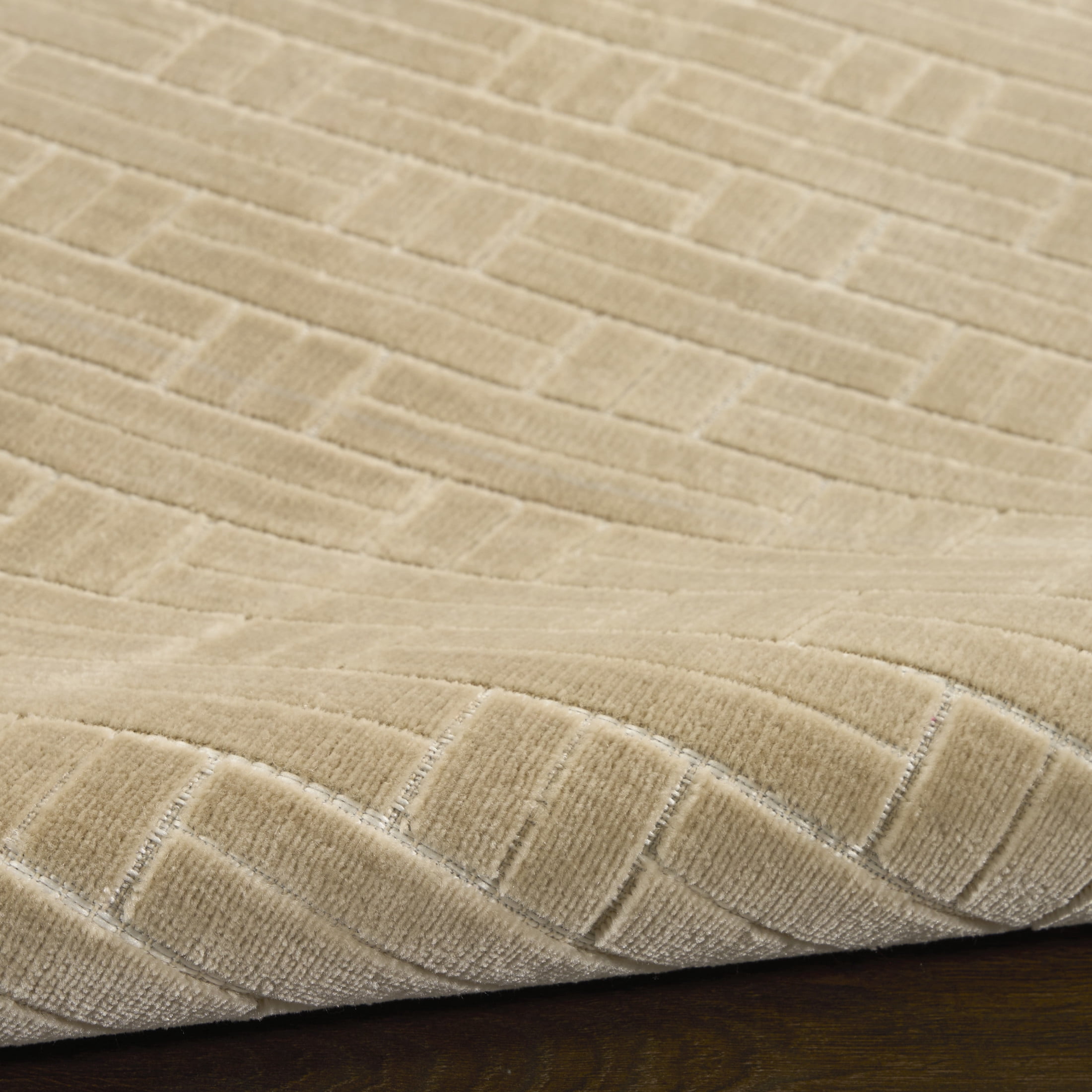 Nourison Washable Charm 2'2" x 8' Beige Ivory Modern Indoor Rug