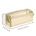 thumbnail image 4 of Clear Mesh Pencil Pouch, Transparent Double Layer Zipper Case, Large Capacity Exam Stationery Bag, for Students Back to School Supplies, Yellow, 4 of 8