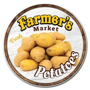 SignMission C-24-CIR-WS-Potatoes 16 x 24 in. Corrugated Plastic Sign with Stakes Circular - Farmers Market Potatoes