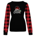 thumbnail image 4 of Long Sleeve Round Neck Christmas T-Shirt for Women Merry Christmas Buffalo Plaid Raglan Holidays Baseball Tee Tops, 4 of 5