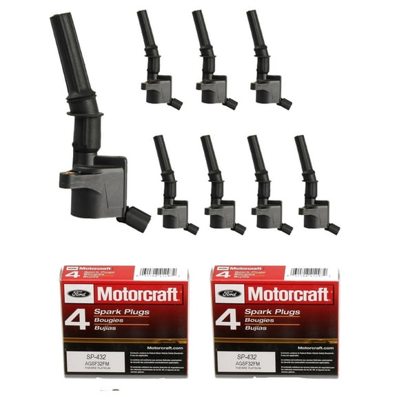 Set of 8 ISA Ignition Coil and 8 Motorcraft Spark Plugs Compatible with 1997 Ford Mustang 4.6L 1999-2000 Ford Expedition 4.6L and 2000 Ford F-150 4.6L DG508 SP432