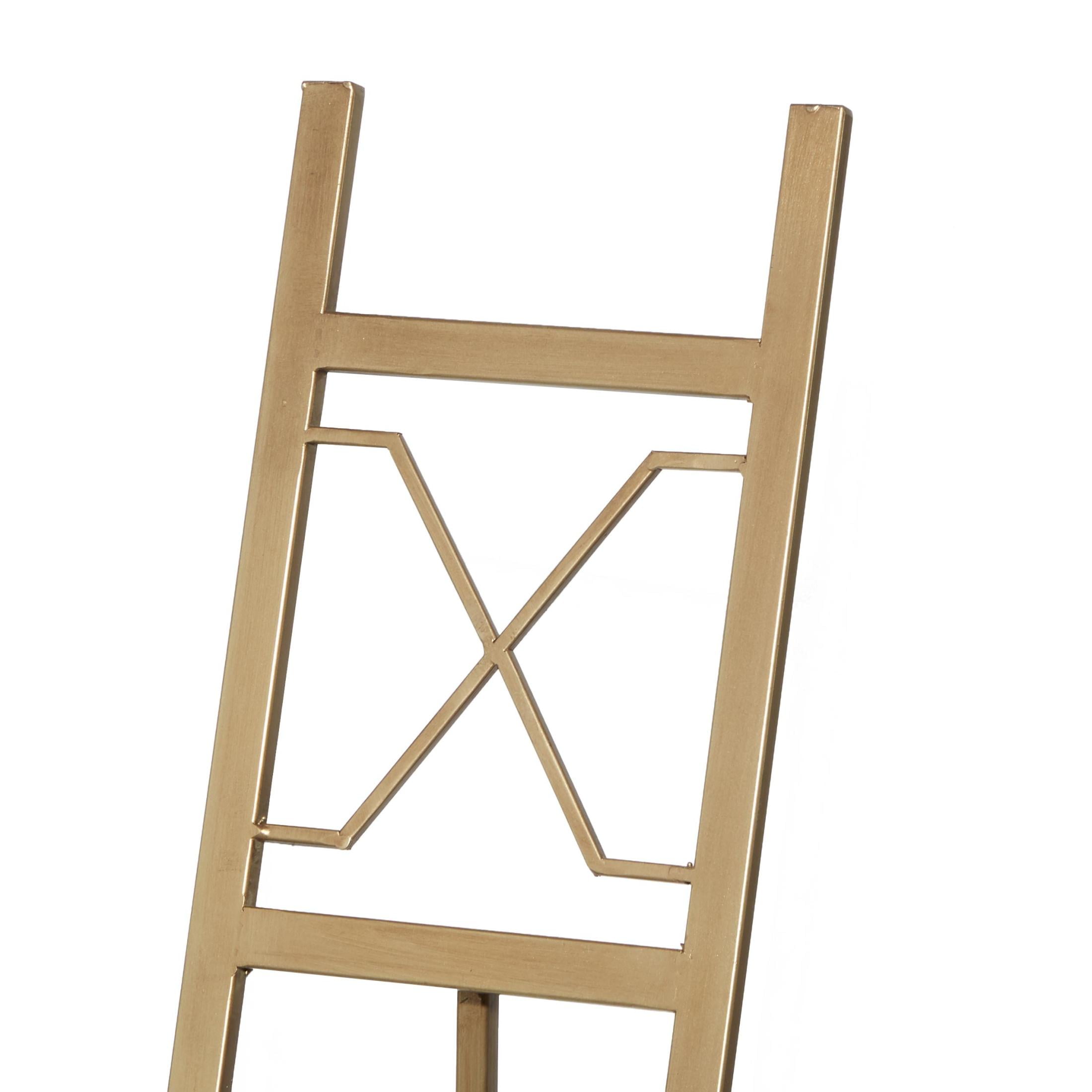 DecMode Modern Elegant Retractable Large Free-Standing Iron Easel in Gold, 17"L x 15"W x 57"H