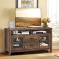 thumbnail image 3 of GVN Wooden Retro TV Stand with Drawers and Tempered Glass Doors, 3 of 10