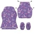 thumbnail image 4 of Whosucclay Purple Bunny Carrot Print Gaming Chair Covers, Stretchable Gamer Chair Protector Soft Breathable Scratch Resistant Gaming Chairs Seat Cover with 2Pcs Armrest Slipcovers Easter Decor, 4 of 8