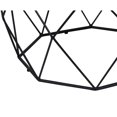 thumbnail image 6 of Benjara Round Wooden Coffee Table with Geometric Cutout Iron Base, Black and Brown, 6 of 7